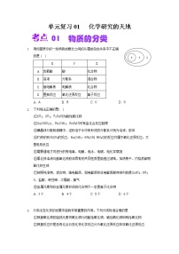 单元复习01  化学研究的天地 【过习题】-2022-2023学年高一化学上学期单元复习（沪科版2020必修第一册）