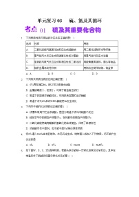 单元复习03 硫、氮及其循环【过习题】-2022-2023学年高一化学上学期单元复习（沪科版2020必修第一册）