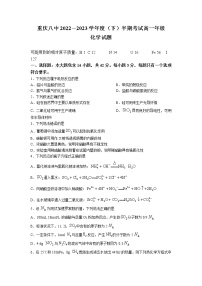 重庆市第八中学2022-2023学年高一化学下学期期中试题（Word版附答案）