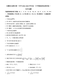 安徽省合肥市第一重点中学 2022-2023 学年高一下学期第一次素质拓展训练化学试题（解析版）