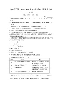 湖南师范大学附属中学2022-2023学年高二下学期期中化学试卷（Word版附解析）