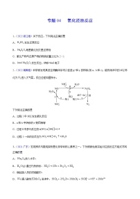 专题04 氧化还原反应——【全国通用】2020-2022三年高考化学真题分类汇编（原卷版+解析版）