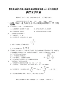湖北省鄂东南示范高中2023届高三下学期5月模拟考试化学试卷+答案