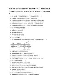 2021-2022学年山东省德州市、烟台市高一（上）期中化学试卷