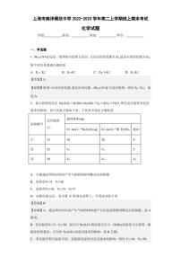 2022-2023学年上海市南洋模范中学高二上学期线上期末考试化学试题（解析版）