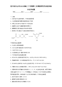 四川省乐山市2023届高三下学期第三次调查研究考试理科综合化学试题（无答案）