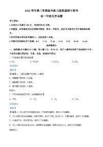 浙江省温州新力量联盟2022-2023学年高一化学下学期期中联考试题（Word版附解析）