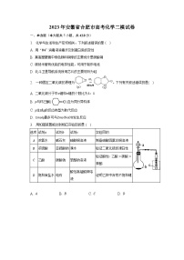 安徽省合肥市2023年高考二模化学试卷（含解析）