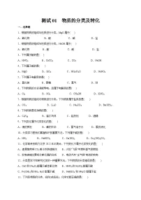 考点01 物质的分类及转化(测试)——2023年高中化学学业水平考试专项精讲+测试(人教版2019必修1+必修2)