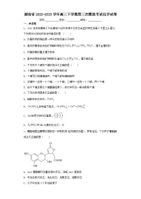 湖南省2022-2023学年高三下学期第三次模拟考试化学试卷（含解析）