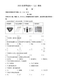 2023北京西城高一（上）期末化学（教师版）