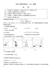 2022北京平谷高二（上）期末化学（教师版）