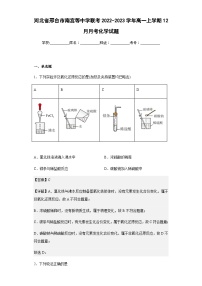 2022-2023学年河北省邢台市南宫等中学联考高一上学期12月月考化学试题含解析