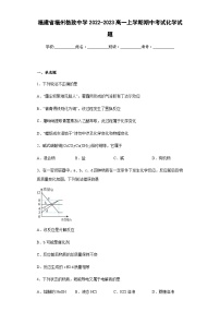 2022-2023学年福建省福州格致中学高一上学期期中考试化学试题含答案