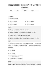 2022-2023学年黑龙江省鸡西市第四中学高一上学期期中考试化学试题含解析