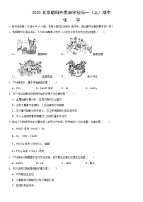 2020北京朝阳外国语学校高一（上）期中化学（教师版）