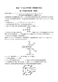 上海市嘉定区第一中学2022-2023学年高二上学期期末（等级）考试化学试题(无答案)