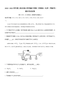 2022—2023学年度上海交通大学附属中学第二学期高一化学(等级考)