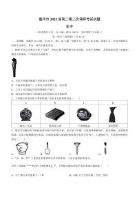 广东省惠州市2023届高三第三次调研考试化学试卷+答案