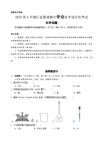 2023年6月浙江省普通高中学业水平适应性考试化学试卷（Word版含答案）