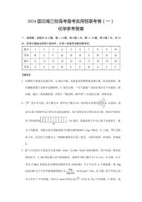 2024届云南三校高考备考实用性联考卷（一）化学答案