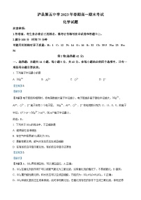 精品解析：四川省泸县第五中学2022-2023学年高一下学期6月期末考试化学试题（解析版）