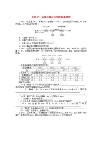 新高考2024版高考化学一轮复习微专题小练习专练15金属及其化合物的制备流程