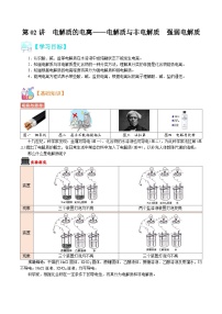 【暑假初升高】人教版化学初三（升高一）暑假预习-第02讲  电解质的电离——电解质与非电解质 强弱电解质 讲学案