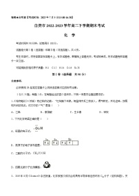 四川省自贡市2022-2023学年高二下学期期末考试化学试题(无答案)