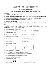 浙江省9+1高中联盟2022-2023学年高二上学期11月期中联考化学试题