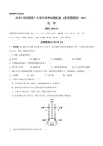 化学（全国通用版）2023年秋季高一入学考试模拟卷 （包含答案及评分标准）