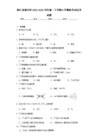 浙江省温州市2022-2023学年高一下学期6月模拟考试化学试题（含解析）