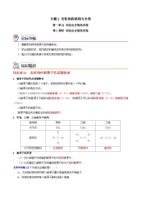 高中化学苏教版 (2019)选择性必修3第一单元 有机化合物的结构精品练习