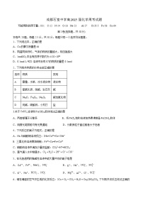 2023成都石室中学高一上学期周考化学试题（第17周）含答案