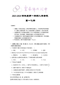 云南师范大学附属中学2023-2024学年高一上学期开学化学试题+