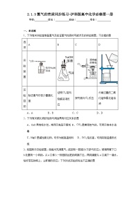 沪科技版（2020）必修第一册氯气的性质练习题