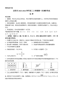 河南省安阳市2023-2024学年高三上学期第一次调研考试化学试题（Word版含答案）