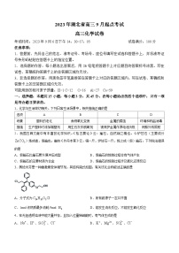 湖北省孝感市重点高中教科研协作体2023-2024学年高三化学上学期开学考试试题（Word版附答案）