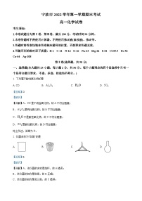 浙江省宁波市2022-2023学年高一化学上学期期末考试试题（Word版附解析）