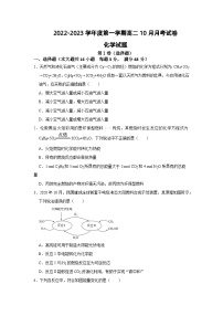 安徽省滁州市定远县民族中学2022-2023学年高二化学上学期10月月考试题（Word版附答案）