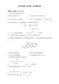 2024武威凉州区高三上学期第一次诊断考试化学PDF版含答案