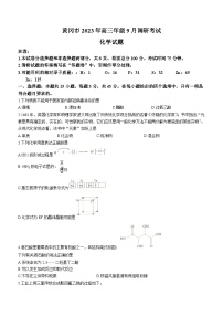 湖北省黄冈市2023-2024学年高三化学上学期9月调研考试试题（Word版附答案）