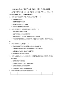 广东省广州大学附属中学2023-2024学年高三上学期开学考试化学试卷