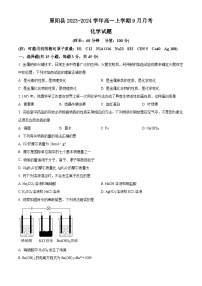 河南省新乡市原阳县2023-2024学年高一上学期9月月考化学试题（原卷版+解析版）