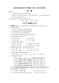 湖南省永州市名校2023-2024学年高一上学期10月第一次月考化学试卷（PDF版含答案）