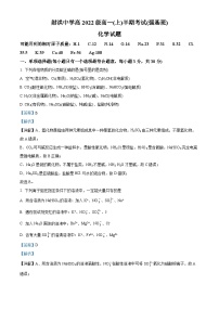 四川省遂宁市射洪中学2022-2023学年高一化学上学期11月期中（强基班）试题（Word版附解析）