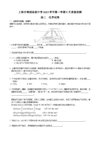 上海市青浦高级中学2023-2024学年高三上学期9月质量检测化学试题