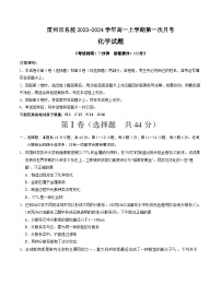 广东省湛江市雷州市名校2023-2024学年高一上学期第一次月考化学试题（Word版含答案）