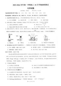 江苏省扬州市高邮市2023-2024学年高三上学期10月学情调研测试化学试题