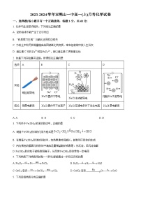 黑龙江省双鸭山市第一中学2023-2024学年高一化学上学期10月月考试题（Word版附解析）